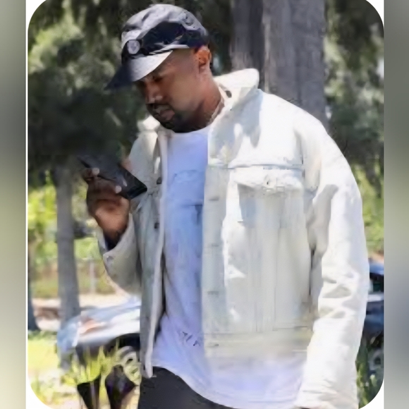 Men's Cream Denim Jacket - Picture 1 of 8